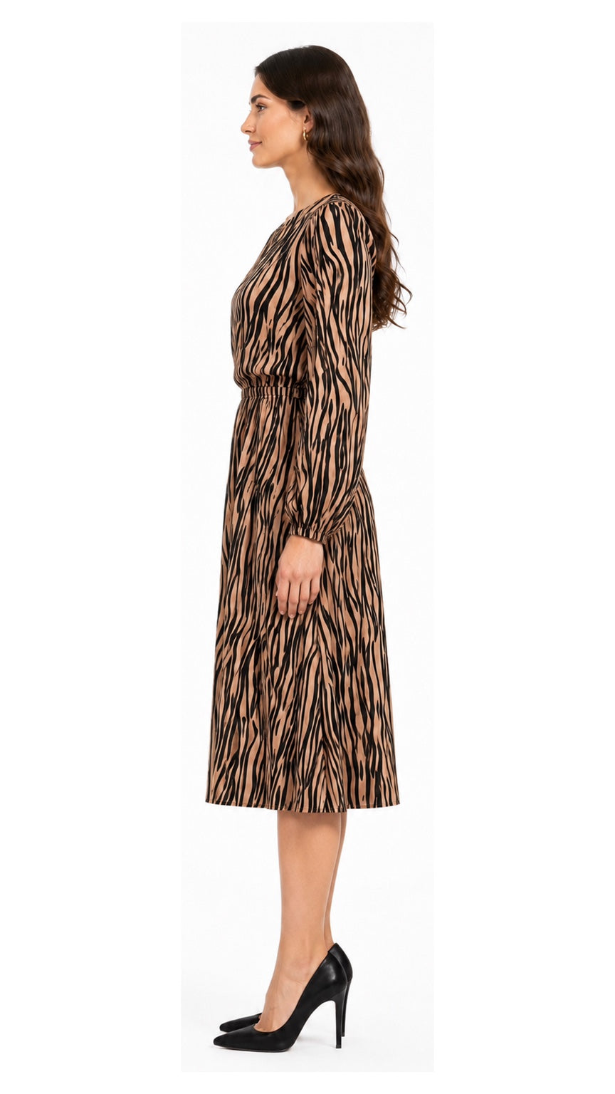 KMW 2527 Beige Black dress side view