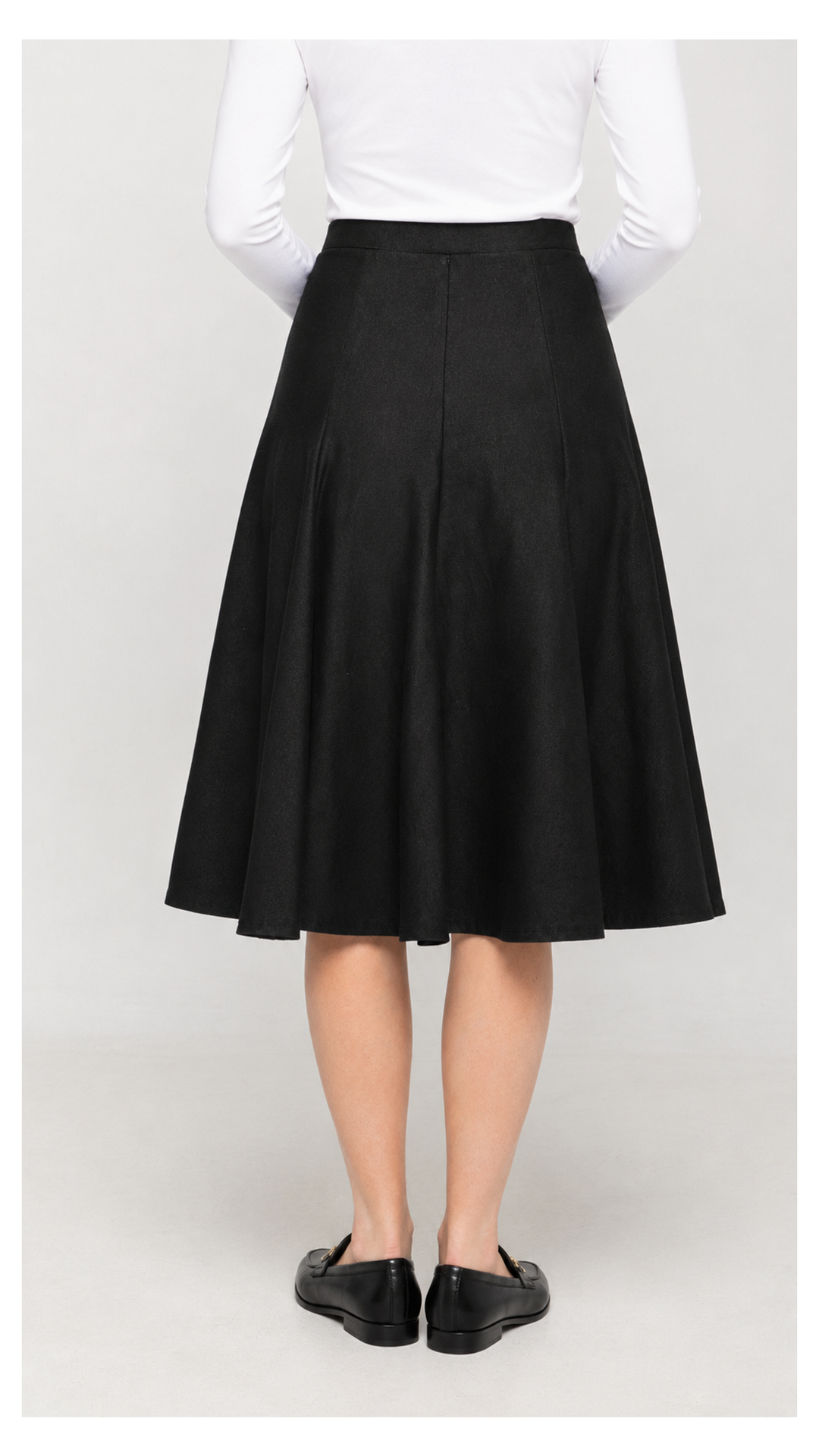 Stretch Knit Denim Panel Skirt