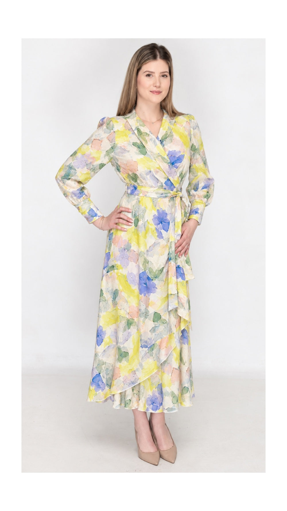 KMW Style 2620 Sunshine Florals Wrap Dress - HERO
