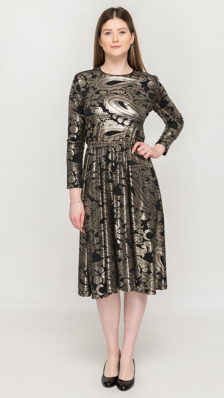 Gold Flower Foil Geo Everything Dress