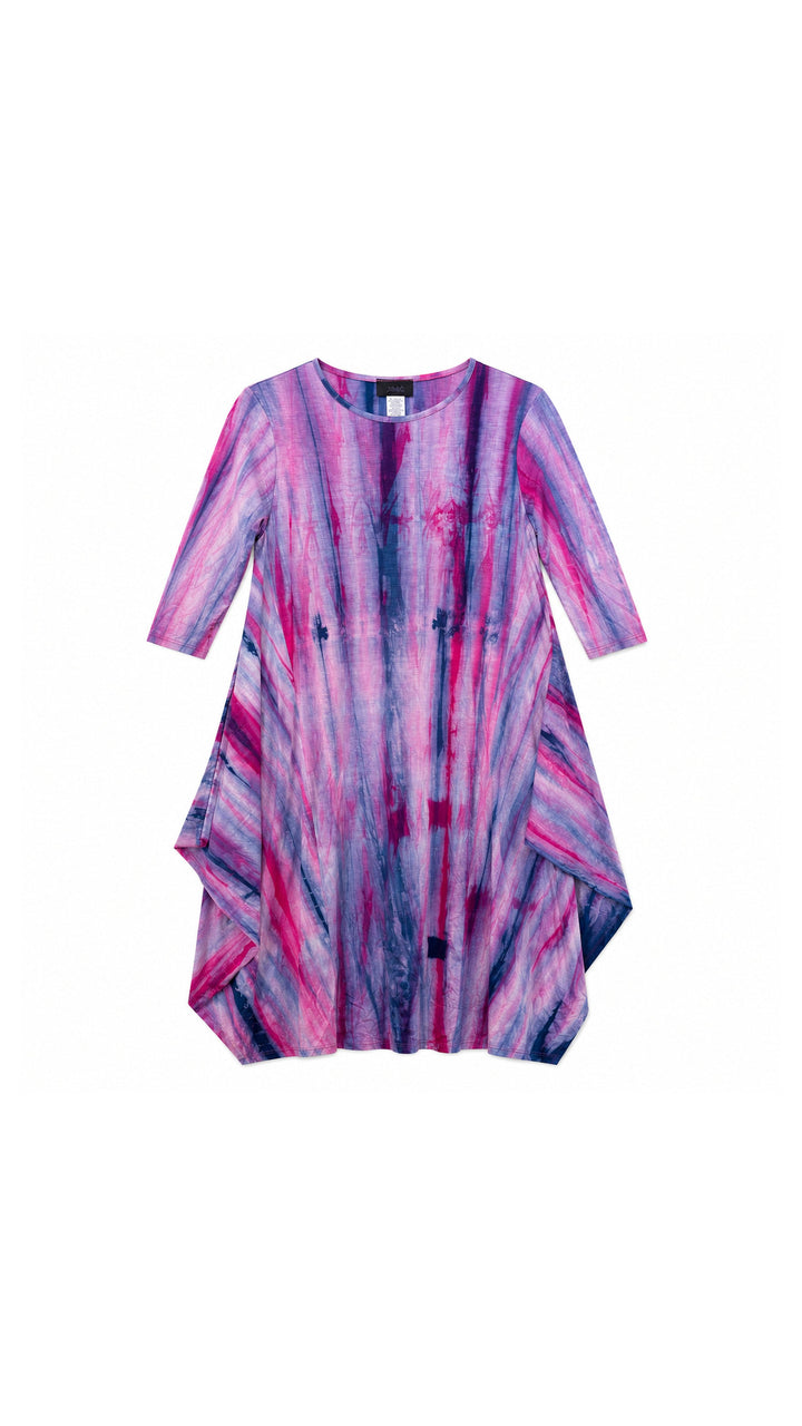 Boho Dress Blue Hot Pink Tie Dye