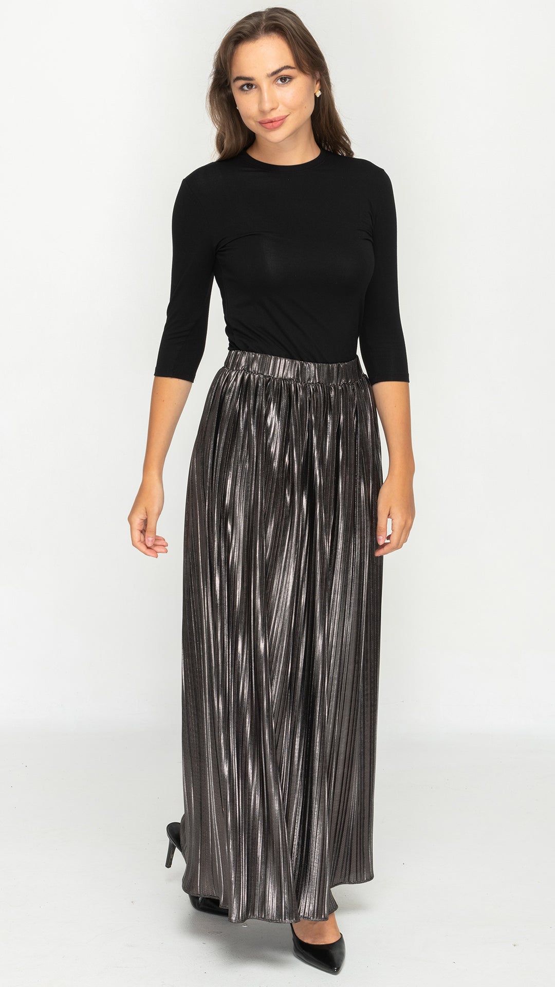 Pleated Maxi Skirt