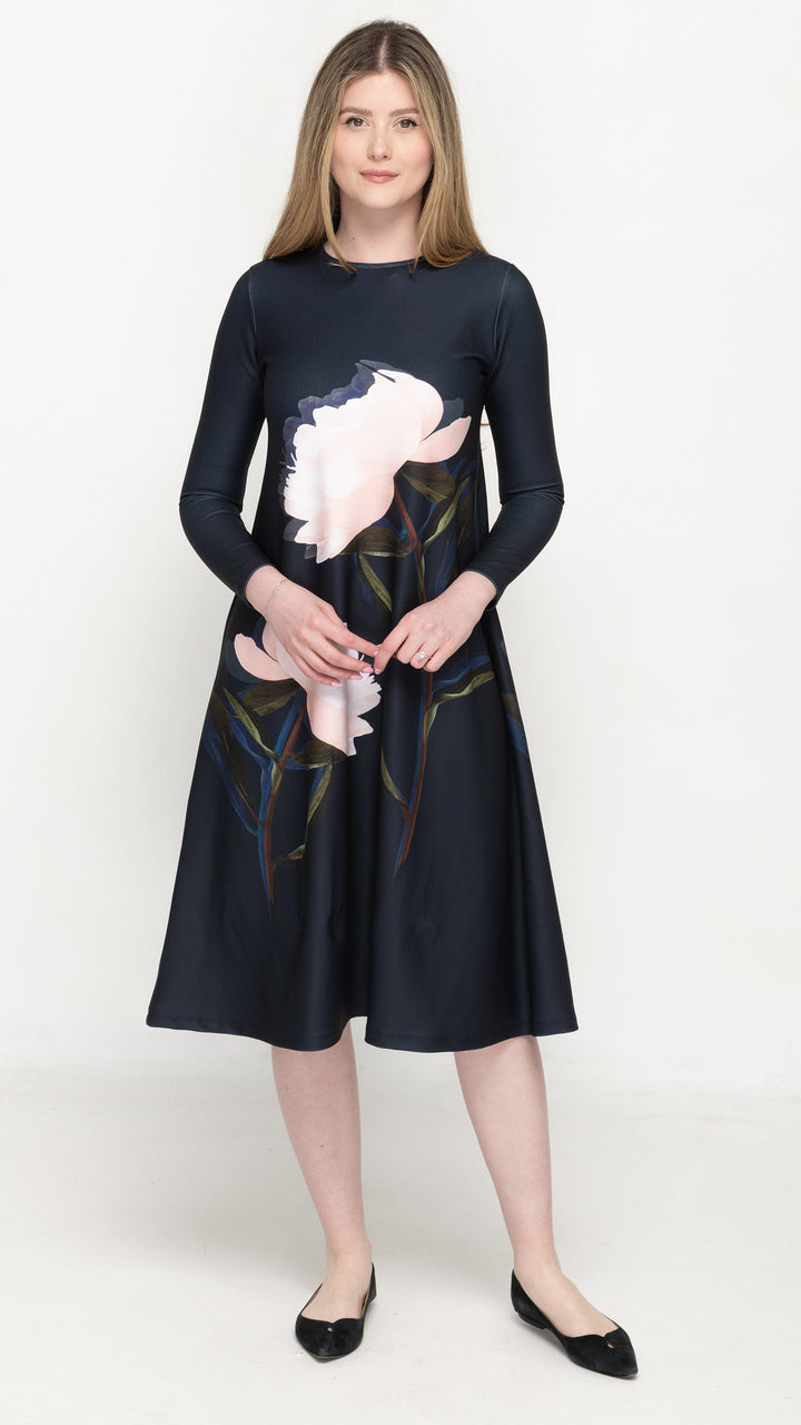 Midnight Peony Dress