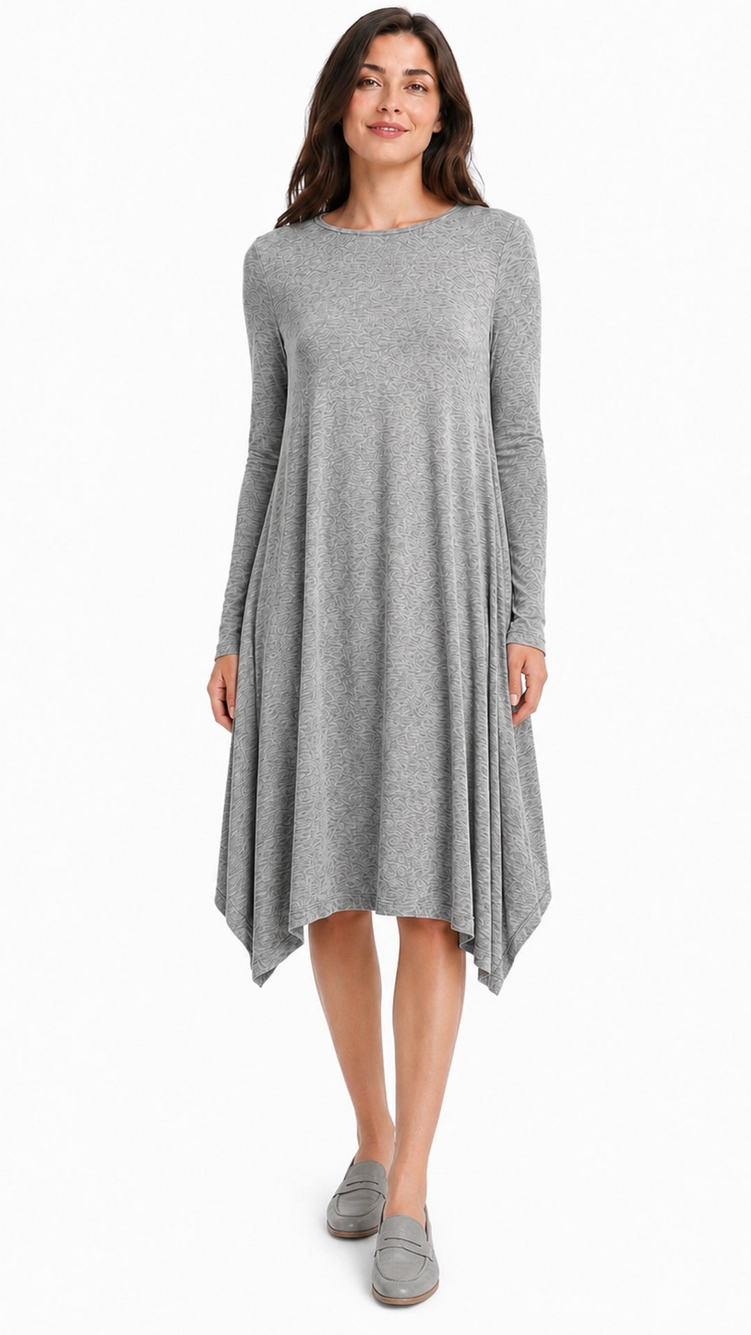 KMW Boho Sweater Knit Dress, grey