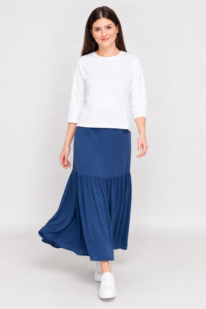 Jersey Tiered Maxi Skirt