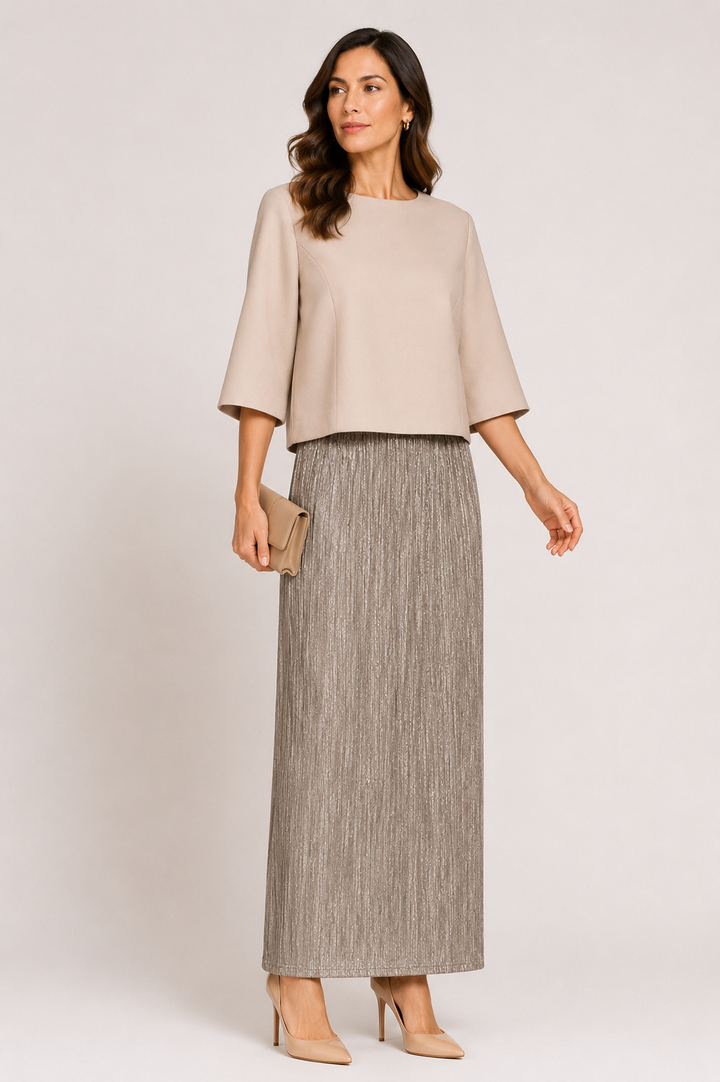 Pleated Maxi Skirt