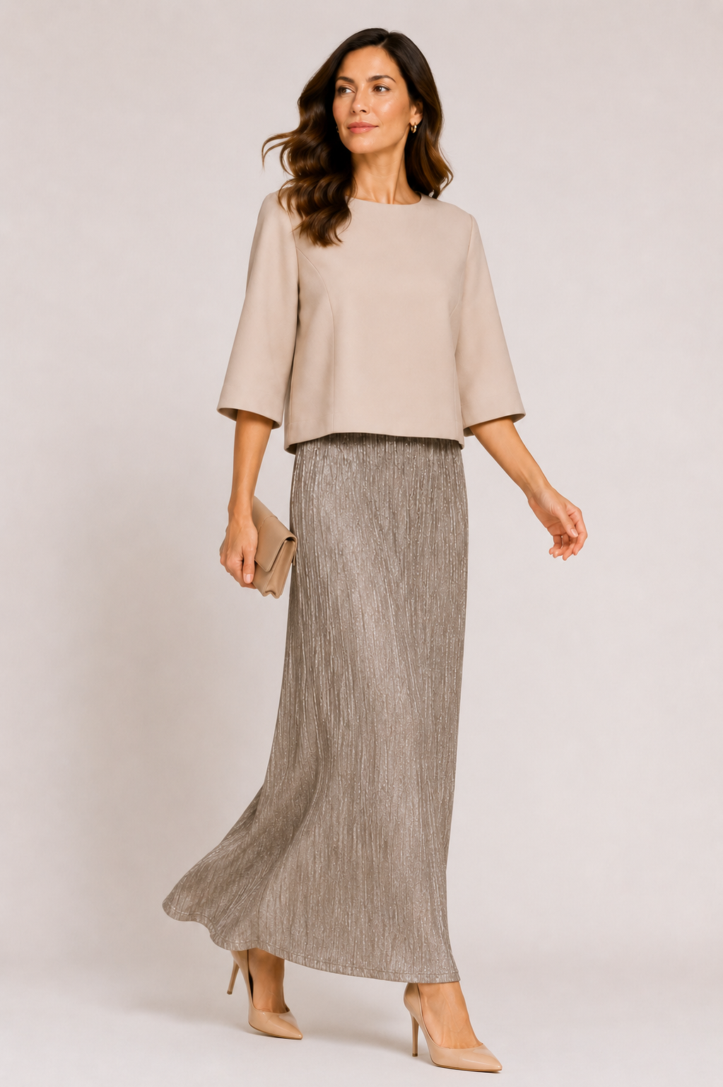 Pleated Maxi Skirt