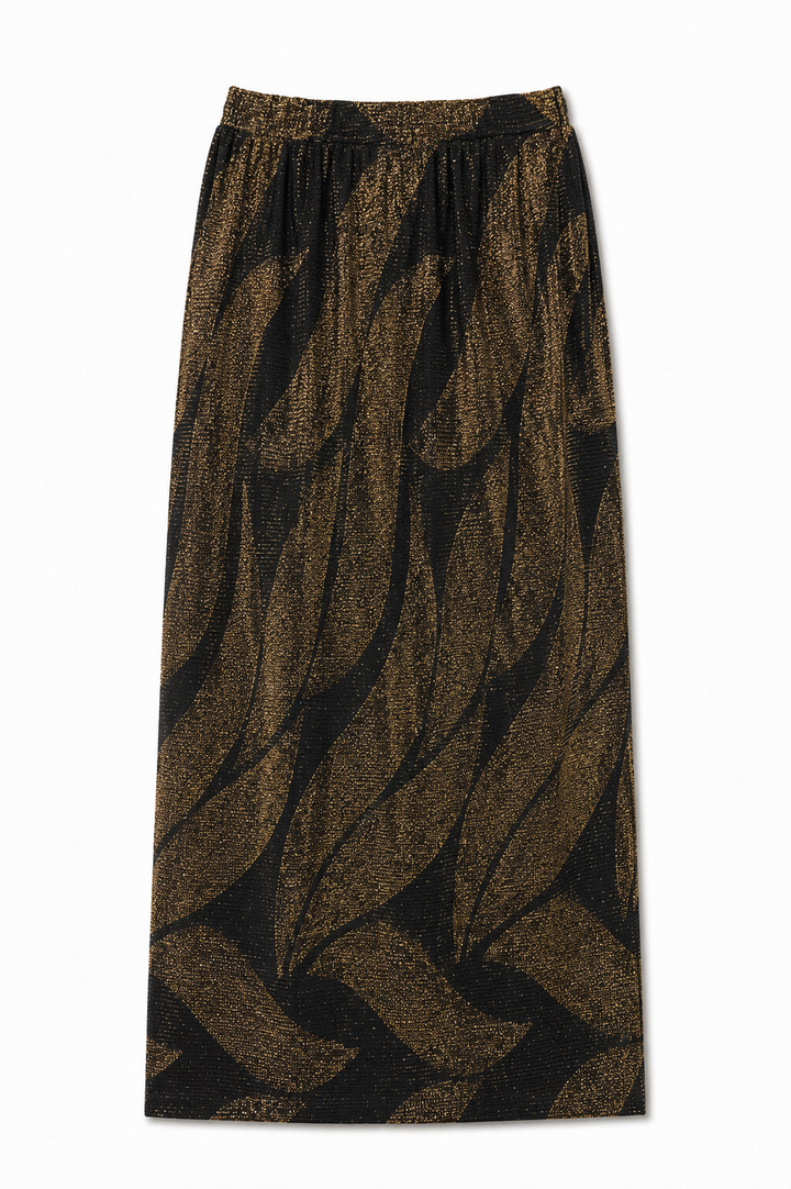 Elegant Maxi Skirt Gold Shimmer