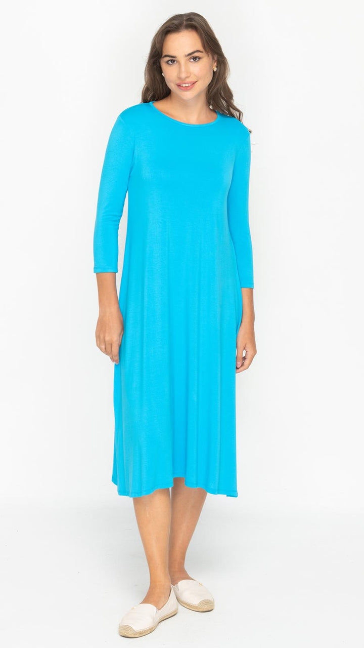 A-Line Dress Bamboo Jersey - Aqua