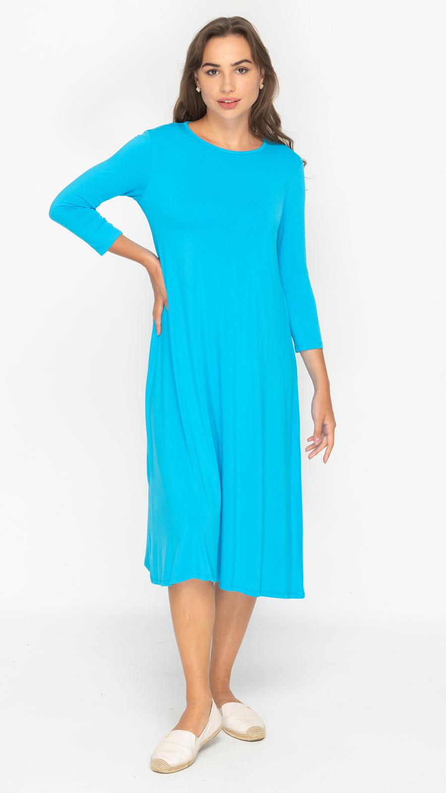 A-Line Dress Bamboo Jersey - Aqua