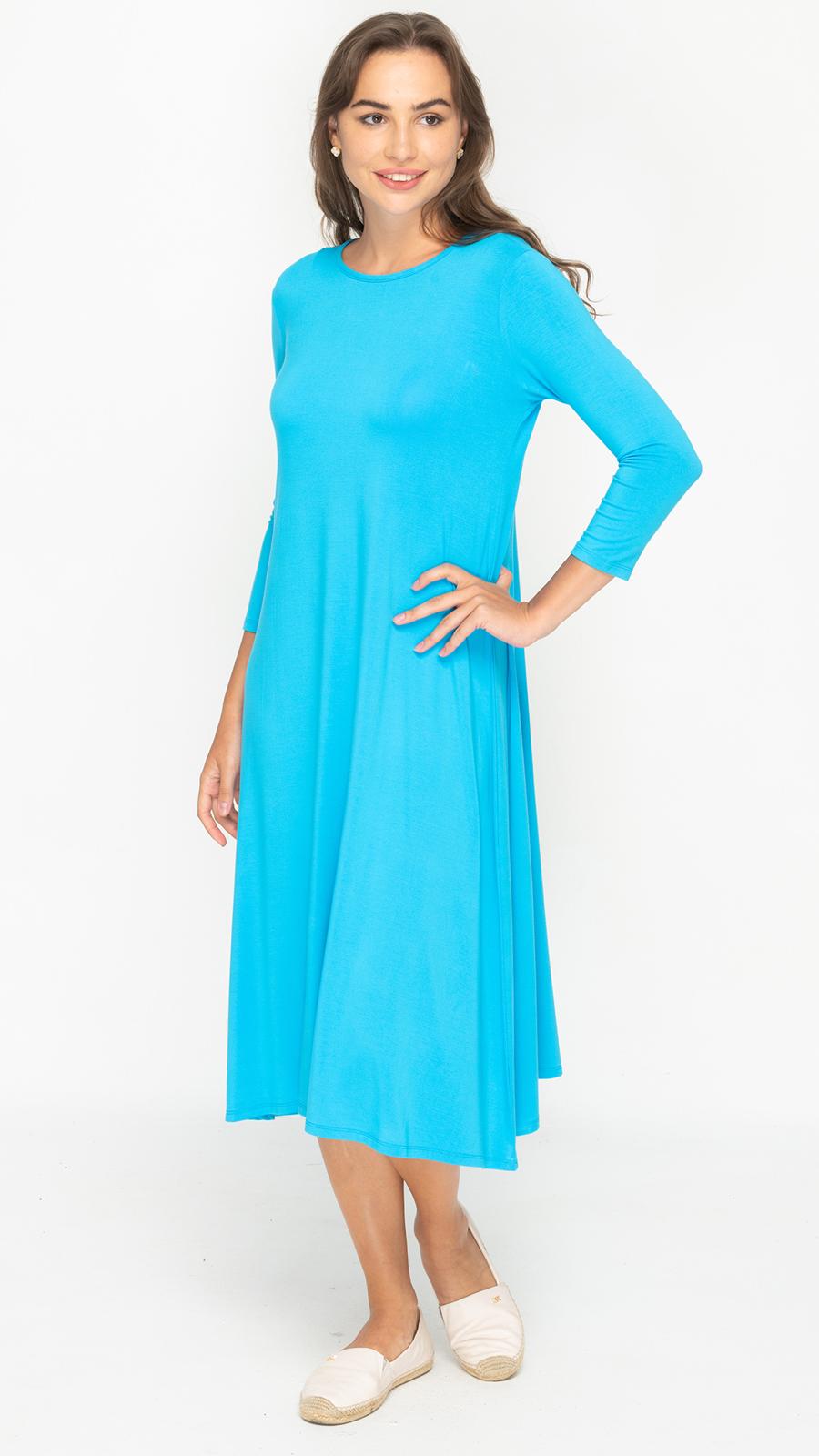 A-Line Dress Bamboo Jersey - Aqua