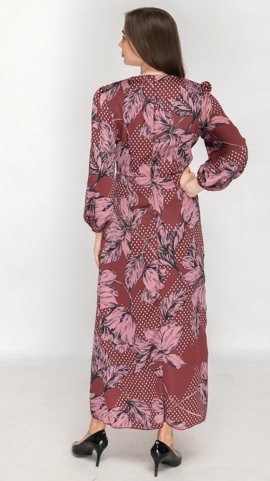 Satin Wrap Dress Purple Floral