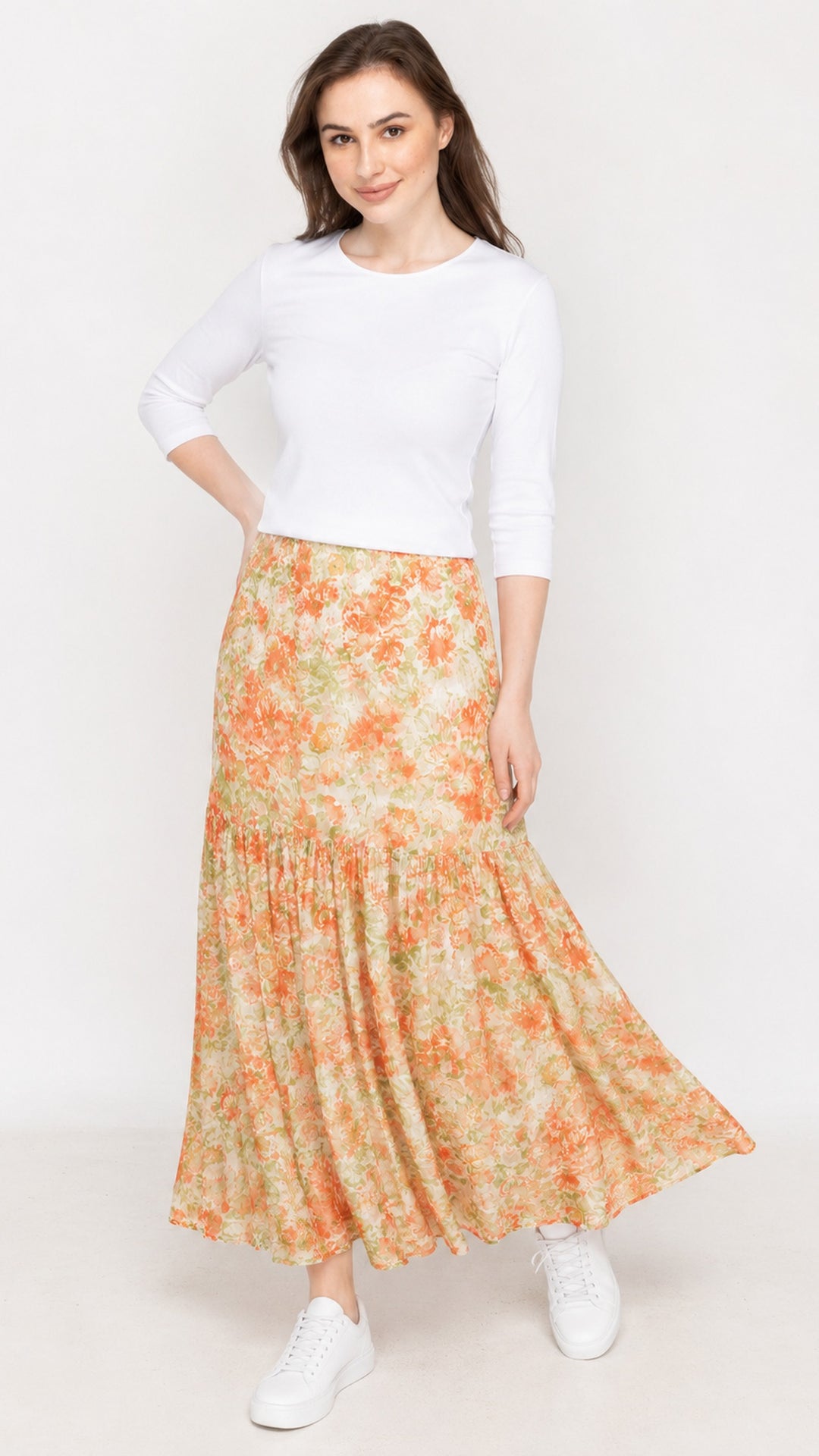 Tiered Maxi Skirt, floral