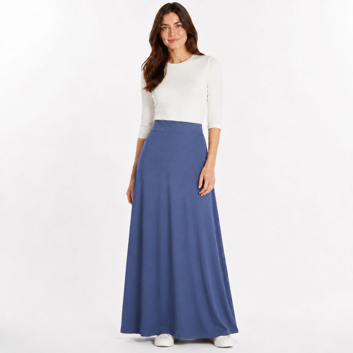 Bamboo Jersey Maxi Skirt - Denim
