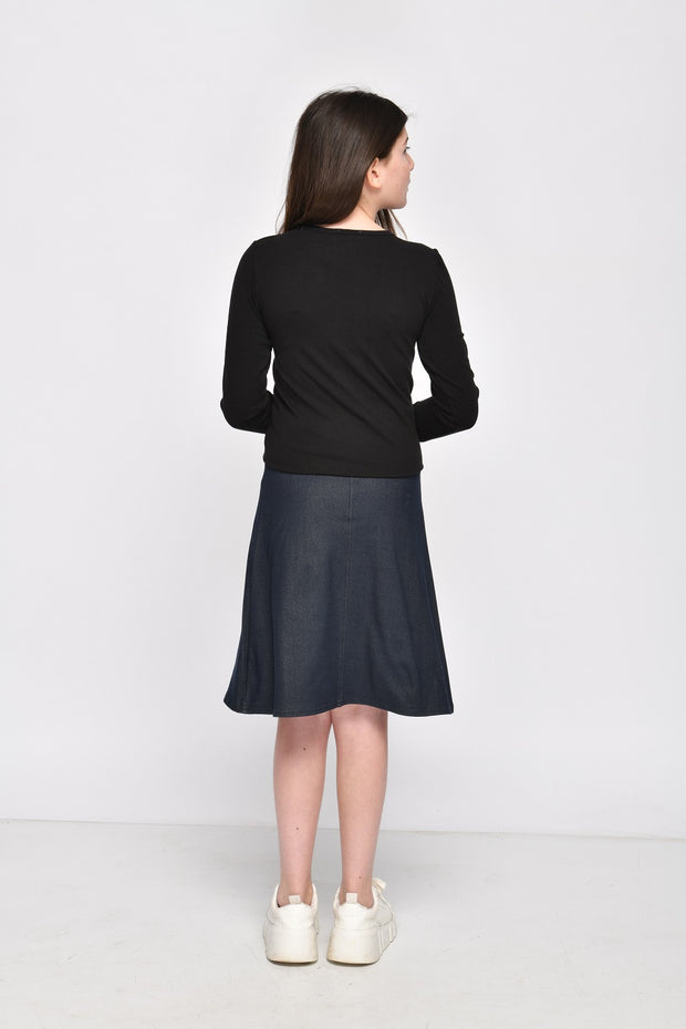 KMW Girls Panel Skirt - Black