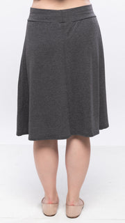 Soft Terry Flare Skirt - Charcoal Grey