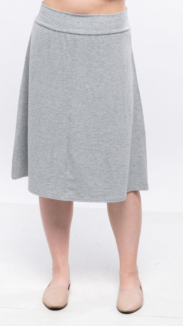 Soft Terry Flare Skirt - Light Grey