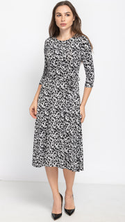 Belted Midi Dress - Ditsy Floral