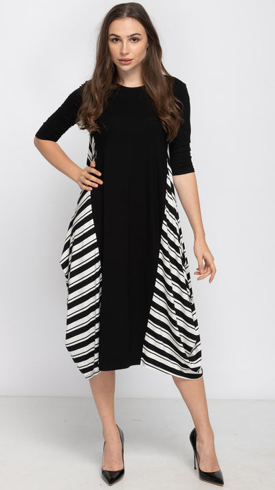 Boho Dress- Black Stripes