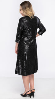 Black Waves A Line Dress *XS ONLY*
