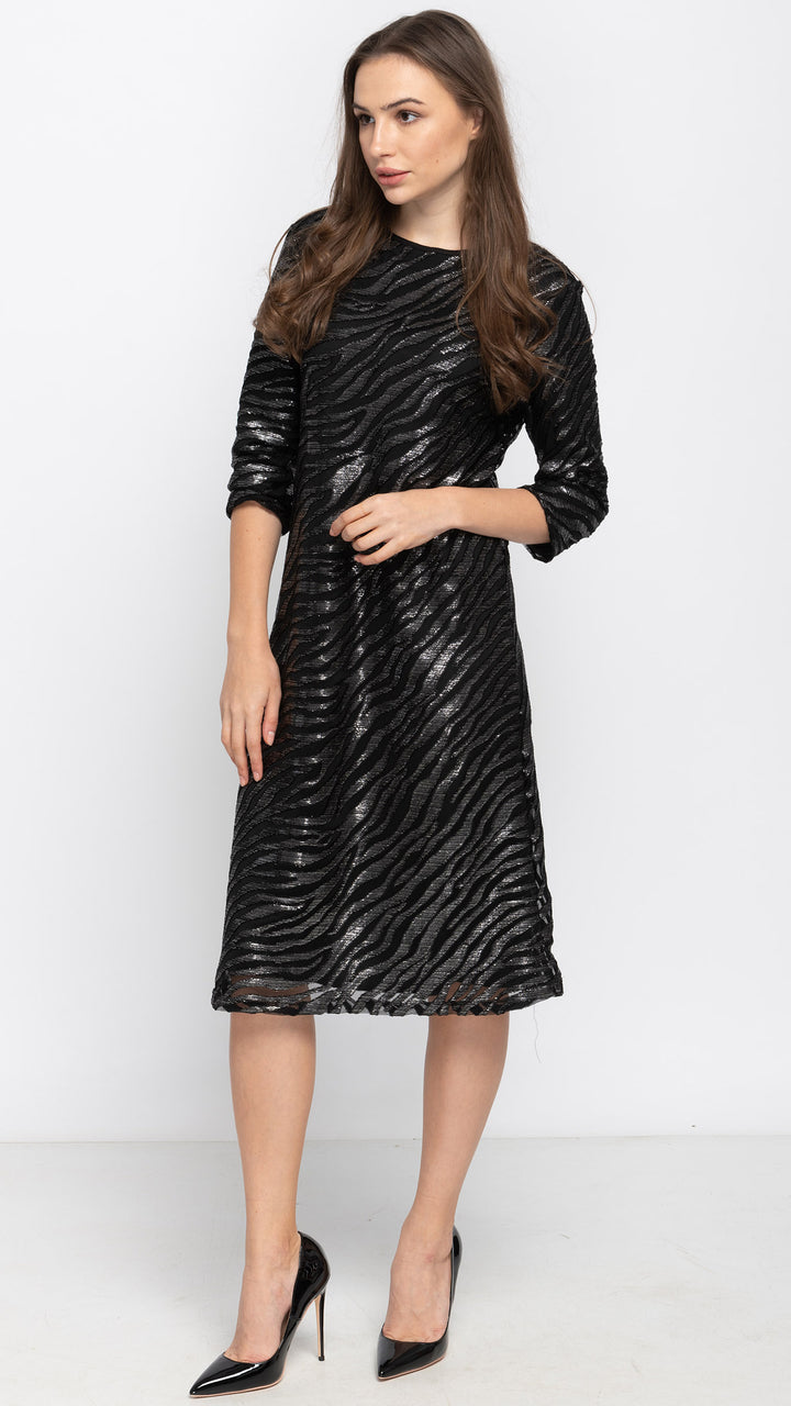 A-Line Dress - Metallic Wave