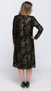 A-Line Dress - Black/Gold
