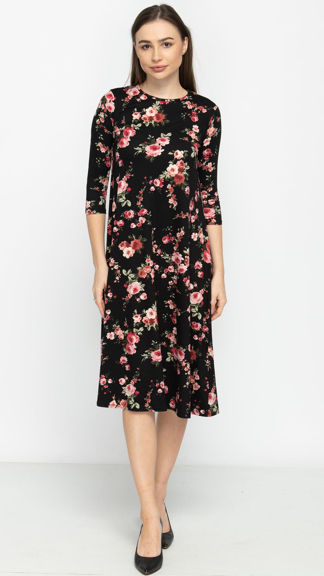 A-Line Dress - Roses