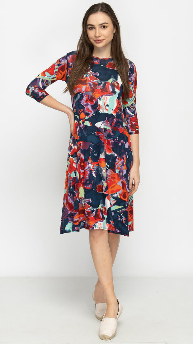 A- Line Dress - Cayenne Floral