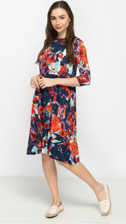 A- Line Dress - Cayenne Floral