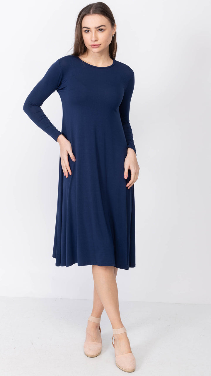 A-Line Dress Bamboo Jersey - Navy