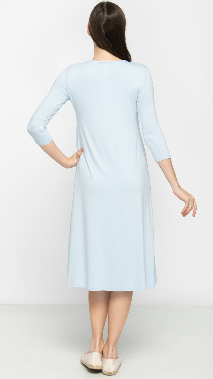 A-Line Dress Bamboo Jersey - Sky Blue