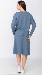 Soft Terry Flare Skirt - Chambray *XS ONLY*