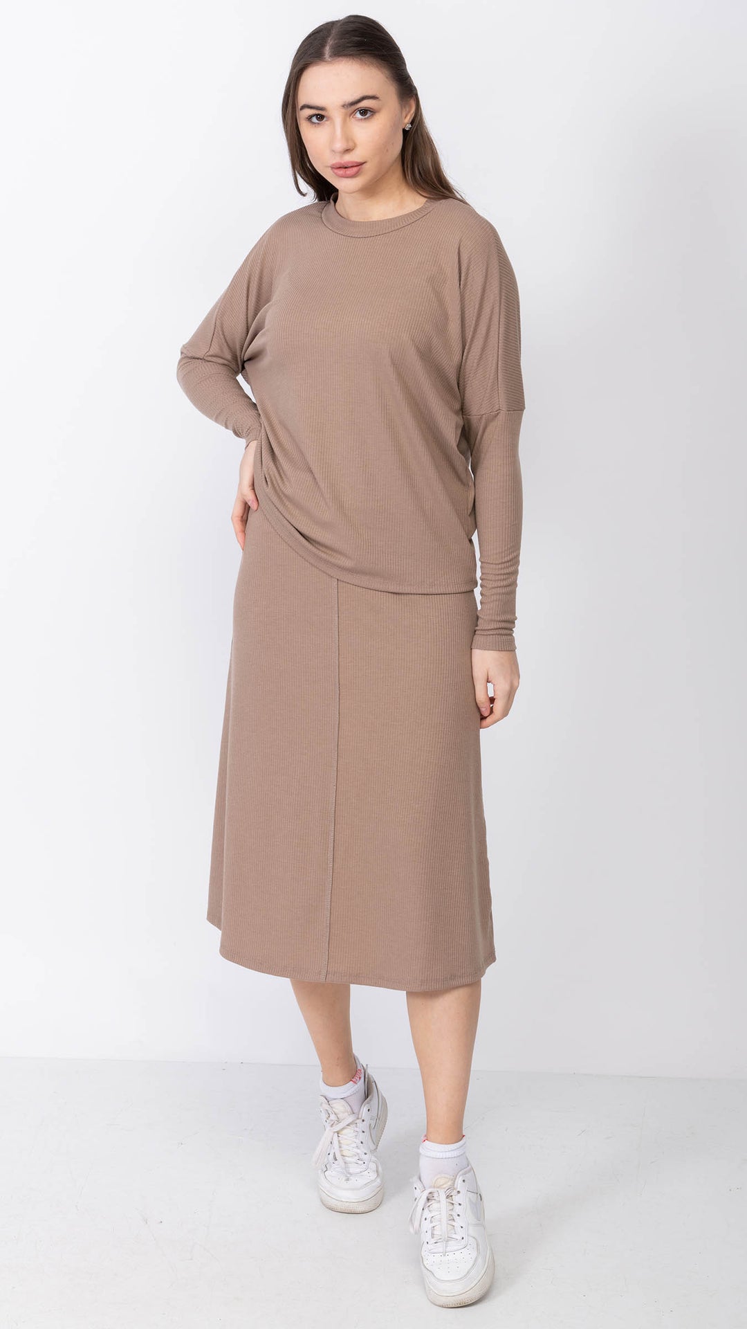 A-Line Midi Skirt - Rib *2 Colors*