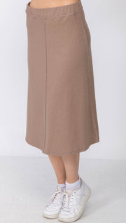 A-Line Midi Skirt - Rib *3 Colors*