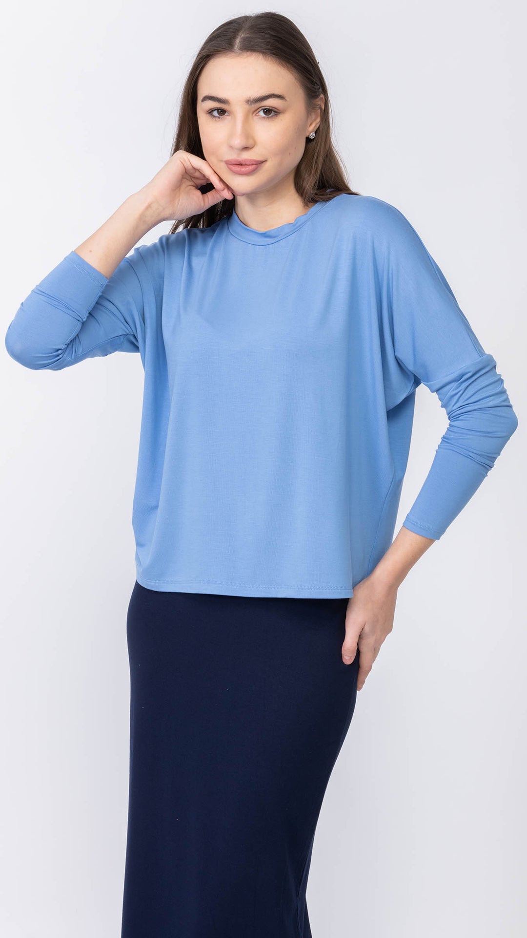 Dolman Monkey Top - Mid Blue