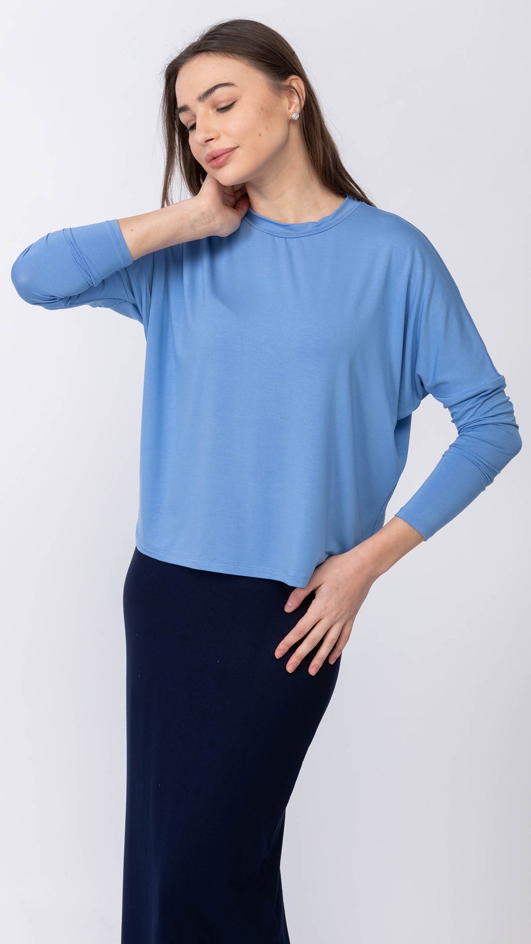 Dolman Monkey Top - Mid Blue