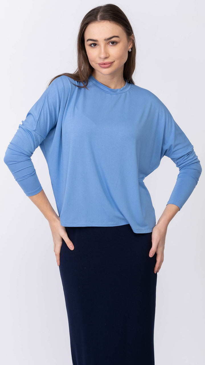 Dolman Monkey Top - Mid Blue