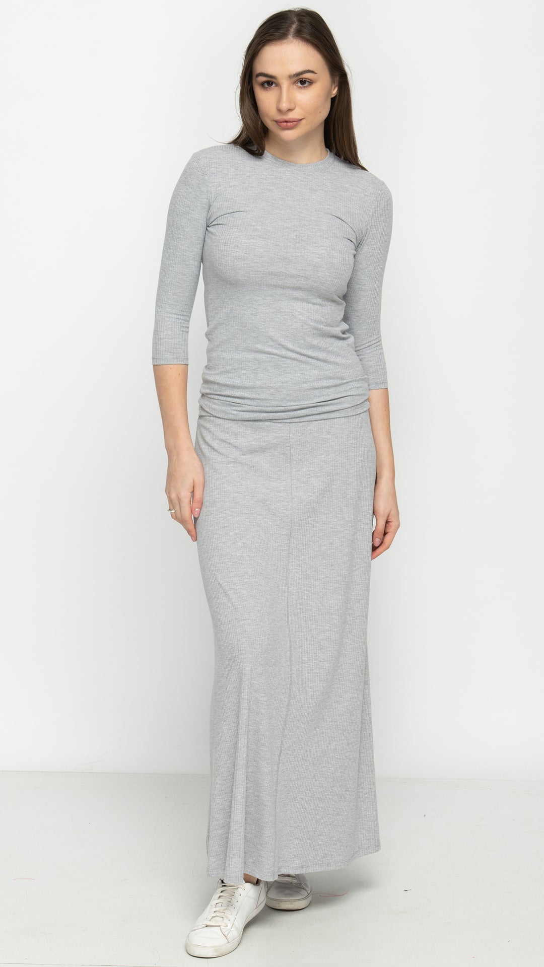 Maxi Skirt - Grey Rib