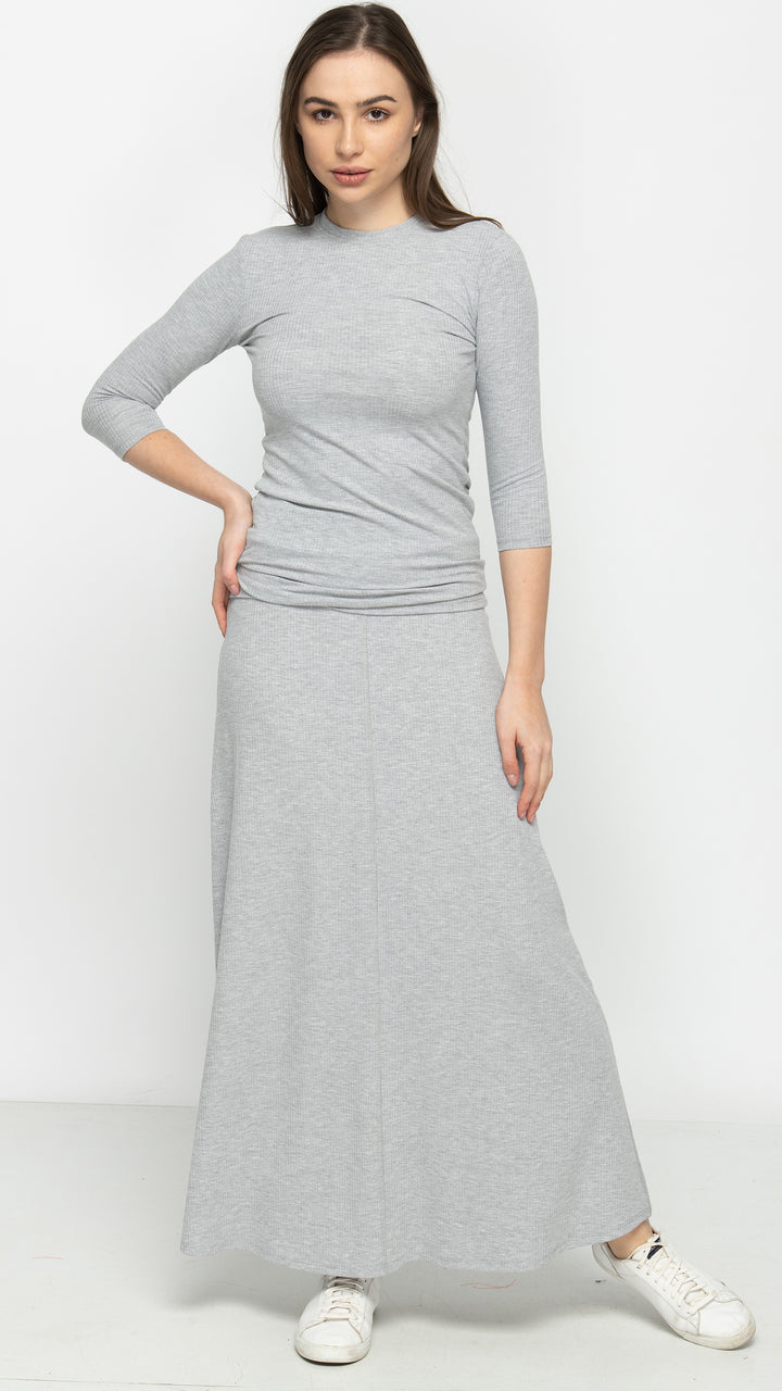 Maxi Skirt - Grey Rib