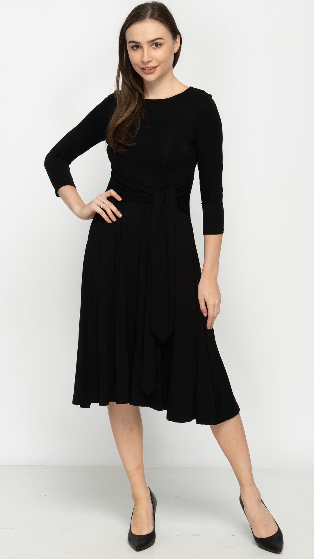 Side Tie Dress - Black