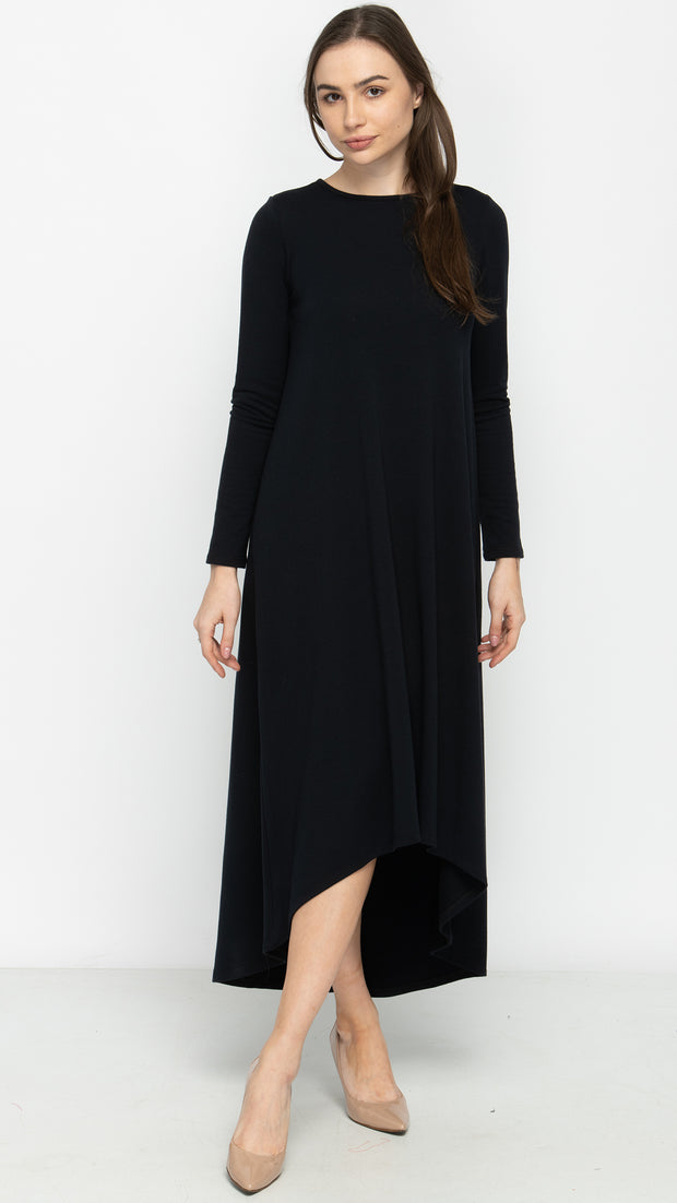 Soft Terry Hi Low Dress - Navy