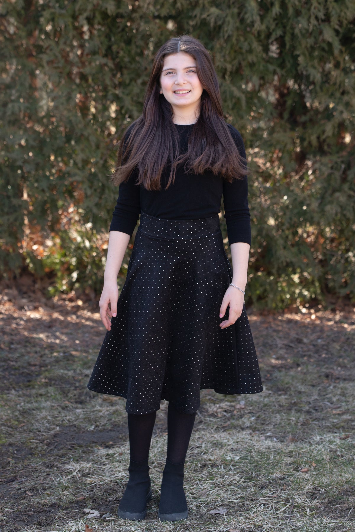 Black midi online circle skirt