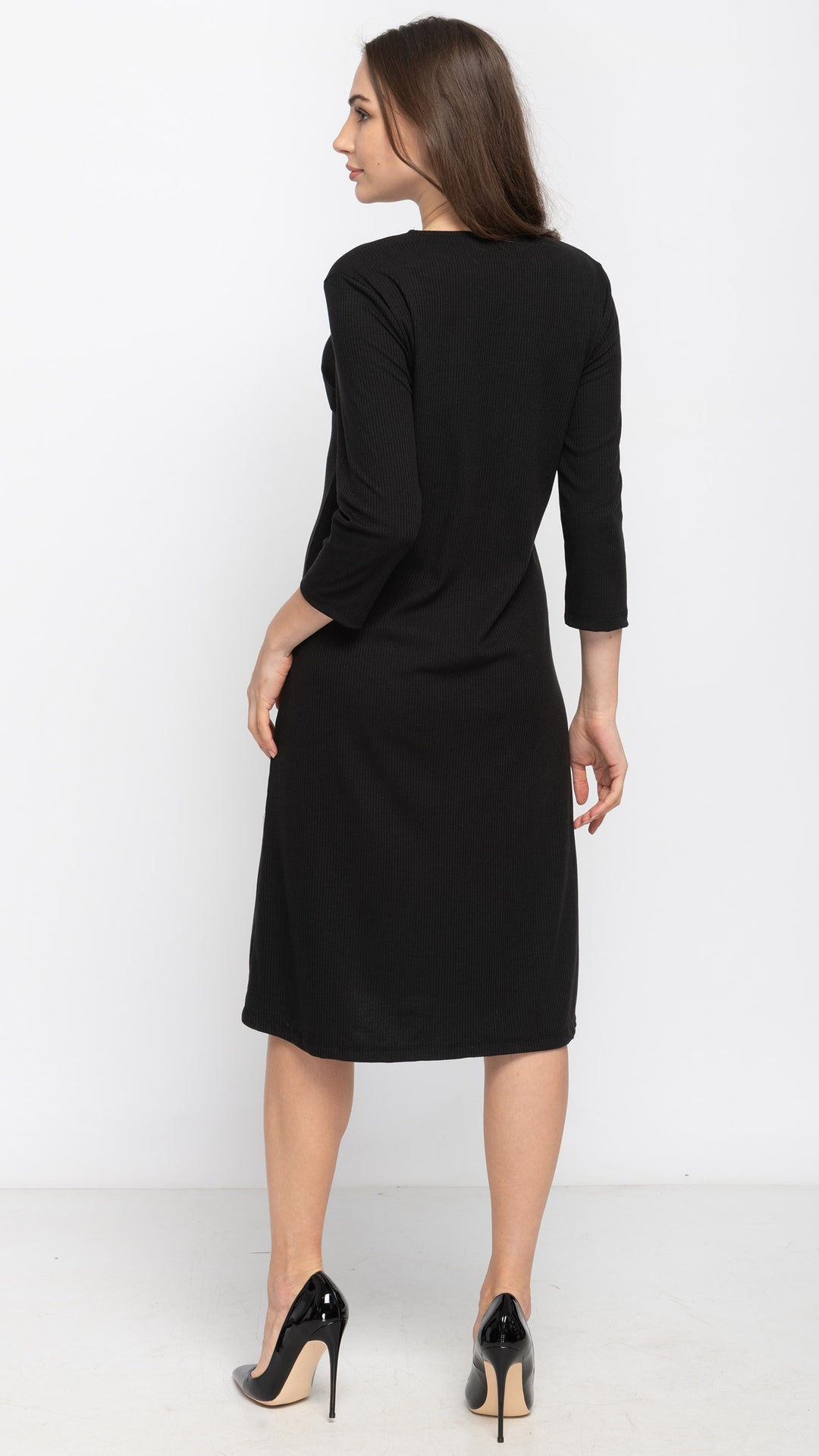 Zip Dress - Rib Black